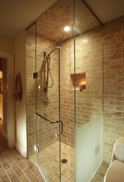 Những mẫu phòng tắm ấm cúng nhờ tường gạch thô mộc