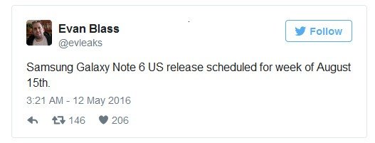 Galaxy Note 6 ra mắt giữa tháng 8
