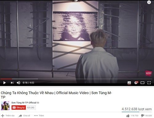 MV Sơn Tùng hot đình đám trên Youtube dù bị tố "đạo nhạc"