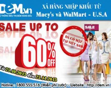 Chăn ga gối nhập khẩu từ Macy’s & WalMart Mỹ giảm tới 60%.