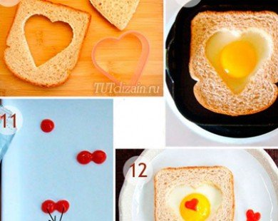 Bữa sáng 10 phút cho bé: 3 cách tạo hình trái tim cho món trứng ốp