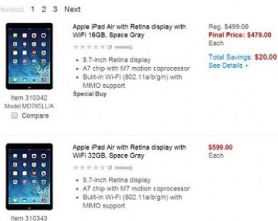 iPad Air xuống giá tại Việt Nam