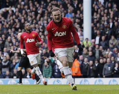 Rooney lập cú đúp giúp M.U cầm hòa nghẹt thở Tottenham