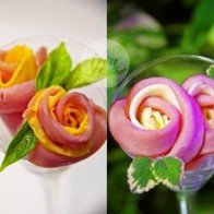 Làm hoa hồng lãng mạn từ trứng và thịt giăm bông