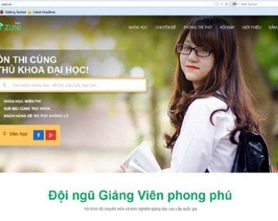 Ra mắt website giáo giục trực tuyến miễn phí Zuni.vn
