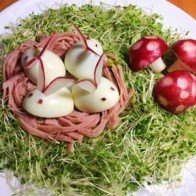 Salad rau mầm với tạo hình ngộ nghĩnh