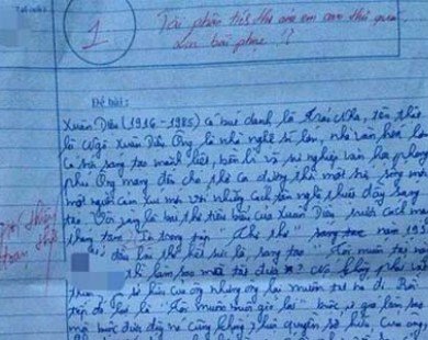 Bài kiểm tra văn 1 điểm khiến giáo viên phê ’bái phục’