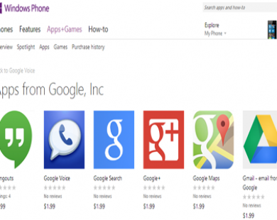 Ứng dụng giả Google xuất hiện trên Windows Phone Store