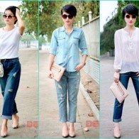 Công sở ’đổi gió’ với boyfriend jeans