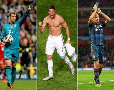 Ronaldo, Neuer và Robben đua danh hiệu UEFA, Messi bị loại