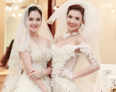 Hoàng Anh - Hồng Quế tỏa sáng với bộ váy cưới đầy ấn tượng