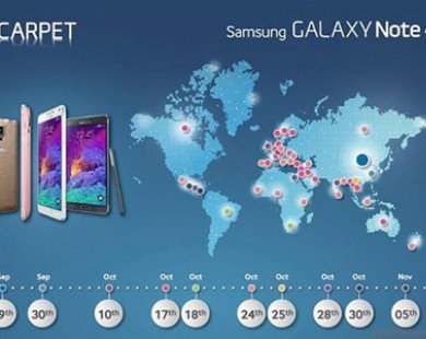 Samsung công bố lịch phát hành Note 4