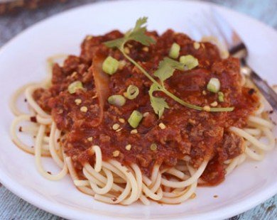 Mì spagetti sốt thịt bò băm nhanh gọn