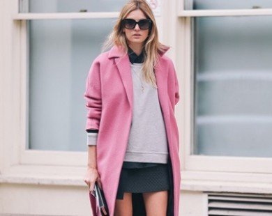 Cơn cuồng áo khoác hồng pastel của các fashionista thế giới