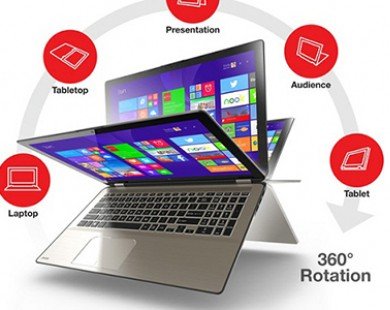 Toshiba ra mắt laptop lai máy tính bảng kích thước lớn