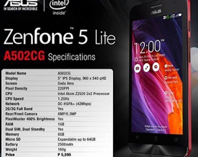Zenphone 5 Lite bất ngờ xuất hiện giá 2,6 triệu đồng