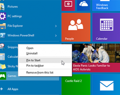 4 cách tùy chỉnh Start Menu trong Windows 10