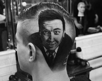 Dịch vụ lạ: cắt tóc kết hợp vẽ chân dung người nổi tiếng trên đầu