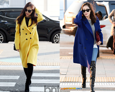 Những mẫu áo khoác rực rỡ màu sắc của sao Hàn
