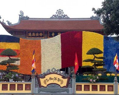 Xác lập kỷ lục thế giới “Lá cờ Phật giáo bằng hoa tươi lớn nhất”