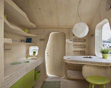 Ngôi nhà gỗ siêu nhỏ nhưng cực đẹp và tiện nghi cho người độc thân