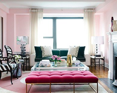 Blush pink cho phòng khách thêm tinh tế