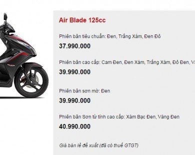 Giá xe Air Blade tháng 11/2015