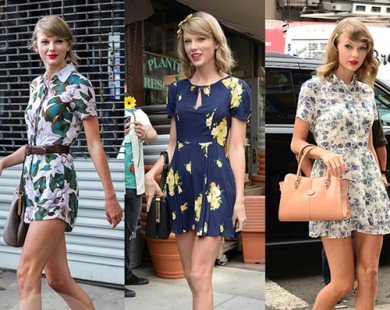 Diện váy hoa liền thân ngày đầu hè đẹp như Taylor Swift