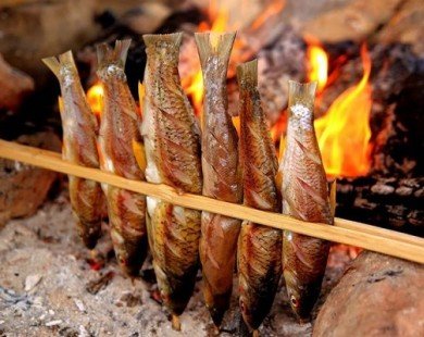 Đến Thung Nai thưởng thức đặc sản cá nướng Sông Đà
