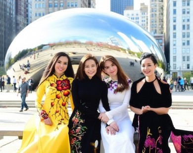 Ngọc Trinh đọ sắc với Hoa hậu Áo dài Việt Nam tại Mỹ