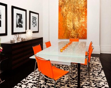 Phòng ăn màu cam rực rỡ: xu hướng thiết kế hè 2017