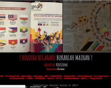 Website Malaysia bị tấn công vì sự cố in nhầm cờ tại SEA Games