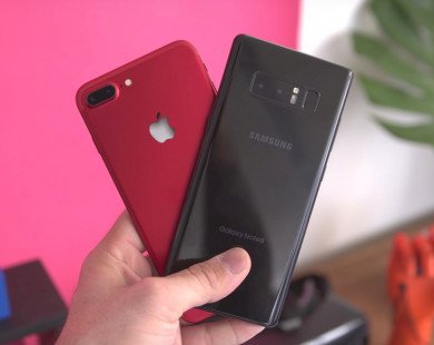 So sánh thiết kế Galaxy Note 8 và iPhone 7 Plus