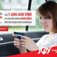 Hoàn tiền 50% khi đi Grab và Uber với  thẻ tín dụng du lịch Maritime Bank Visa