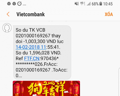 Khách rút tiền nhận đường link lạ, Vietcombank nói gì?