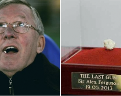 Bã kẹo cao su của Alex Ferguson được bán với giá 517.000 USD