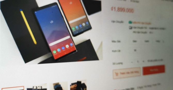 Rừng iPhone, Galaxy Note9 nhái, giả giá 3 triệu trên Lazada, Shopee