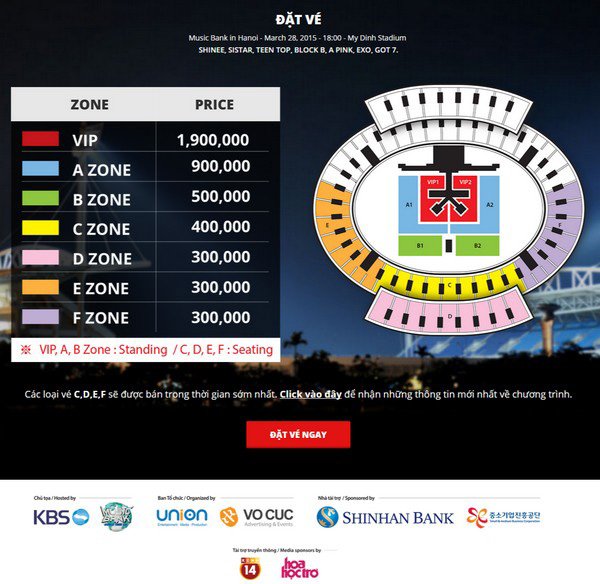 HOT: Giá vé và cách thức mua vé "Music Bank in Hanoi" 