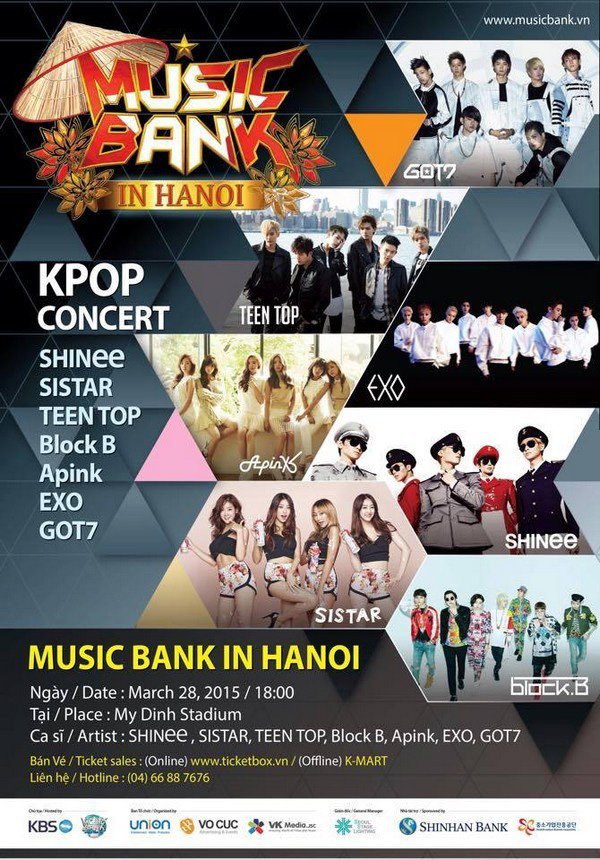 HOT: Giá vé và cách thức mua vé "Music Bank in Hanoi" 