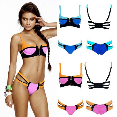 Biển mùa hè siêu hot với trào lưu áo tắm neon colorblock