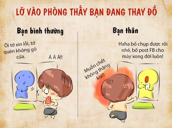 Tranh vui: Sự khác nhau "một trời một vực" giữa bạn bình thường và bạn thân