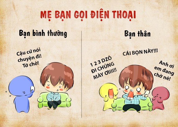 Tranh vui: Sự khác nhau "một trời một vực" giữa bạn bình thường và bạn thân