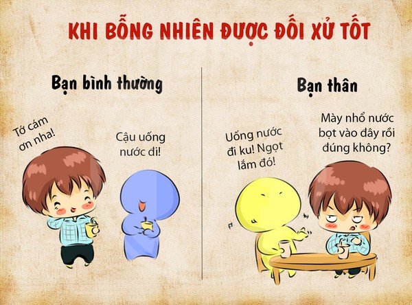 Tranh vui: Sự khác nhau "một trời một vực" giữa bạn bình thường và bạn thân