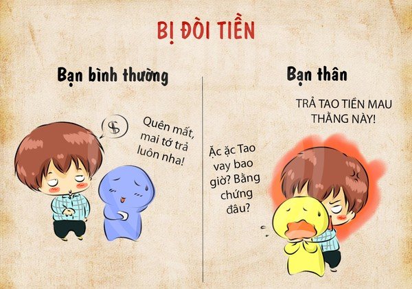 Tranh vui: Sự khác nhau "một trời một vực" giữa bạn bình thường và bạn thân