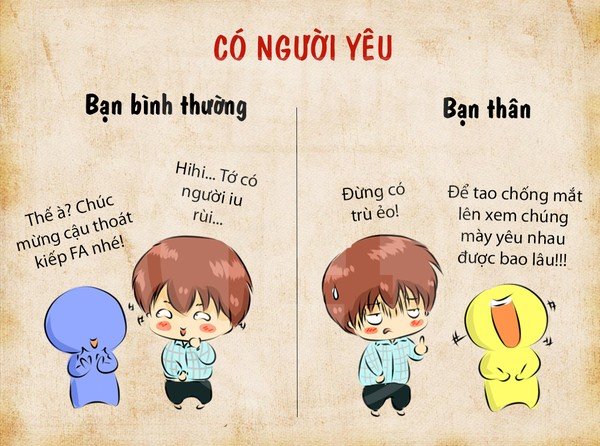 Tranh vui: Sự khác nhau "một trời một vực" giữa bạn bình thường và bạn thân