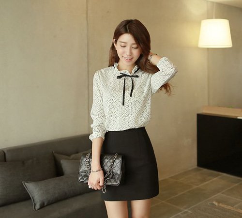 Xu hướng thời trang 2015: Mặc đẹp với họa tiết chấm bi đen trắng