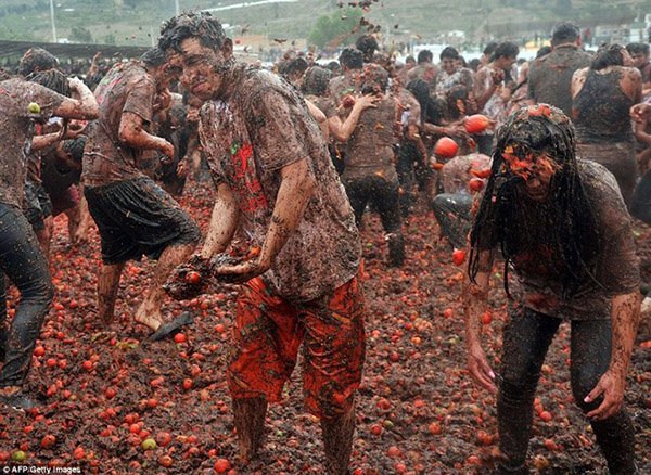 Lễ hội tiêu tốn cả trăm tấn cà chua ở Colombia