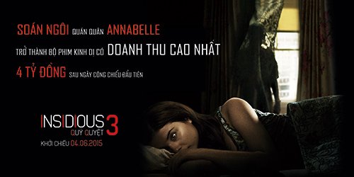 "Insidious 3" lên ngôi thống trị dòng phim kinh dị tại Việt Nam