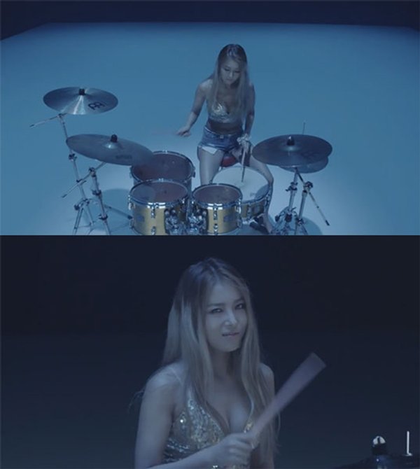 Yoobin ngồi chơi trống cực sexy trong teaser clip của Wonder Girls