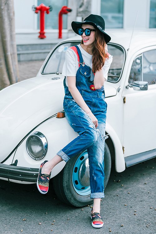 Thích thú với thời trang jeans tươi trẻ của Khánh My